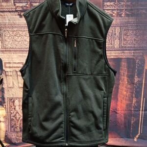 Izod Black Fleece Vest for Men